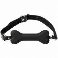 Ouch! Puppy Play Silicone Bone Gag - Svart