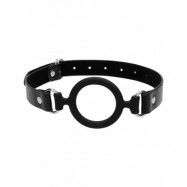 Ouch!: Silicone Ring Gag with Leather Straps