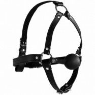 Ouch! Xtreme Head Harness med Solid Ball Gag - Svart