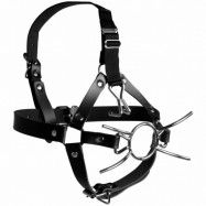 Ouch! Xtreme Head Harness med Spider Gag och Näskrokar - Svart