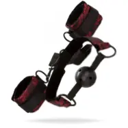 Scandal Breathable Ball Gag With Cuffs