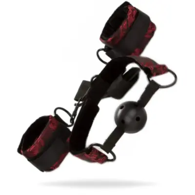 Scandal Breathable Ball Gag With Cuffs