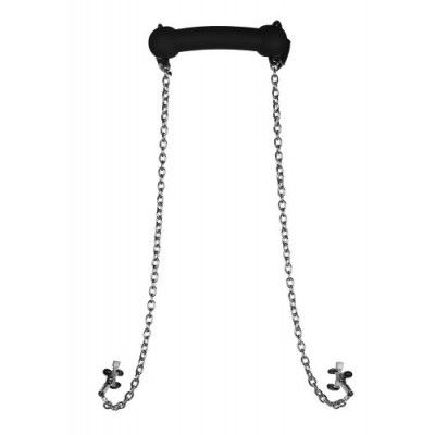 Silicone Big Gag with Nipple Clamps