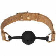 Vegan Fetish Cork Strap Ball Gag - Nude