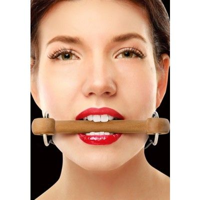 Wooden Bridle Gag Black, Ouch