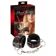 Bad Kitty Black Handcuffs with hearts