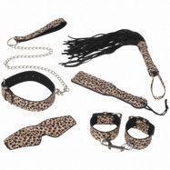 Baseks Leopard Kinky Bondageset 6 delar - Nude