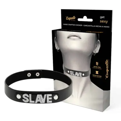 Chic Desire Slave - Halsband Choker i Veganskt läder - Svart