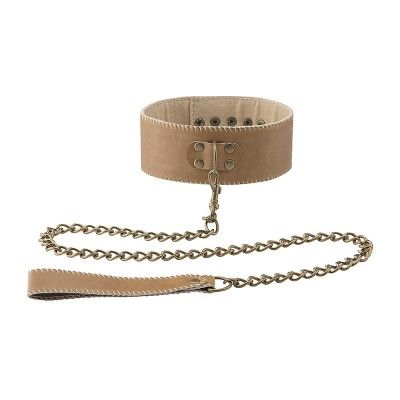 Collar with Leash Brun