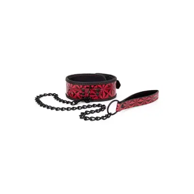 Diabolique Dark Collar With Leash Red