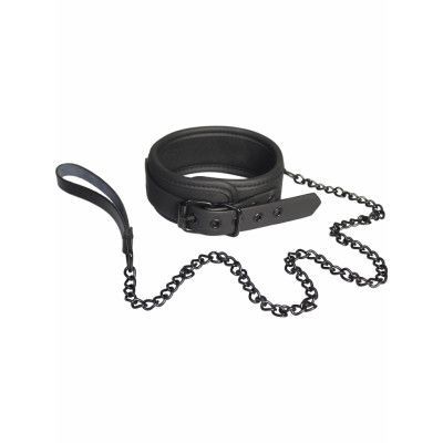 Dream Toys: Blaze, Luxury Fetish Collar and Leash, svart