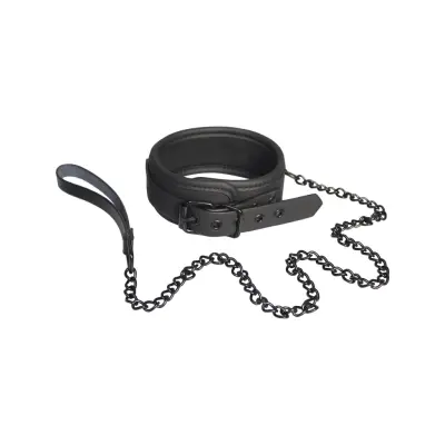 Dream Toys: Blaze, Luxury Fetish Collar and Leash, svart