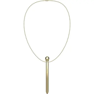 Golden Klitoris Halsband Stimulator - Vibrator med 12 vibrationslägen 12,2 x 1,5 cm - Guld