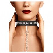 OUCH! - Diamond Studded Collar With Leash