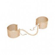 Bijoux Indiscrets: Desir Metallique, Metallic Mesh Handcuffs, guld