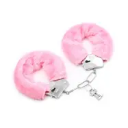 Furry Metal Handcuffs - flera färger - Rosa