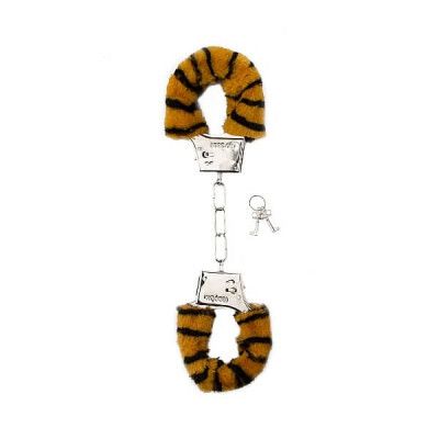 Handbojor med fluff, tigerrandiga