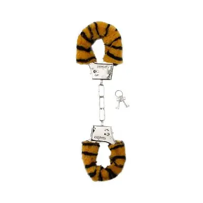 Handbojor med fluff, tigerrandiga