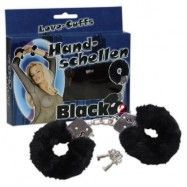 LOVE FURRY CUFFS BLACK - SVARTA- HANDBOJOR