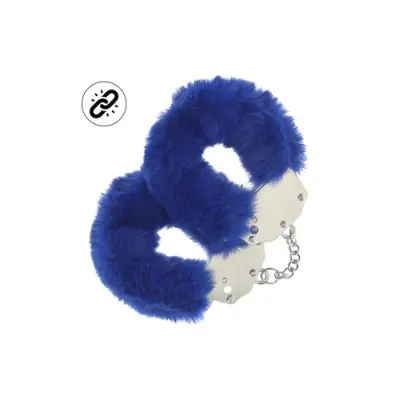 Ouch! Heavy-duty Fluffy Handcuffs - Navy Blue