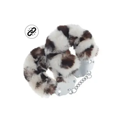 Ouch! Heavy-duty Fluffy Handcuffs - Snow Leopard