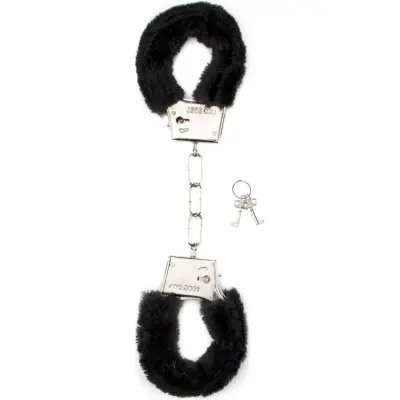 Shots Toys: Furry Handcuffs, svart