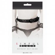 SINFUL RESTRAINT BELT S/M BLACK KOPPEL