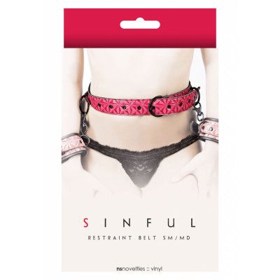 SINFUL RESTRAINT BELT Small/Medium PINK KOPPEL