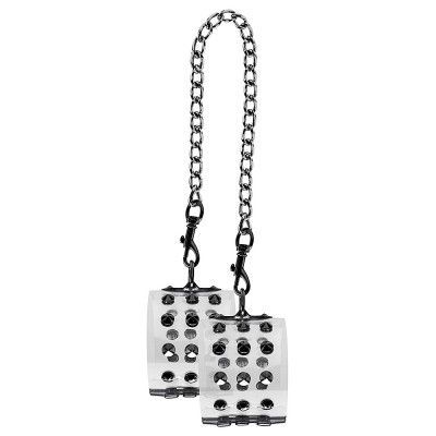 Translucent Leg Cuffs With Metal Nails