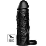 Hidden Desire Penis Sleeve Liquid Silicone Ring 15 cm BLACK
