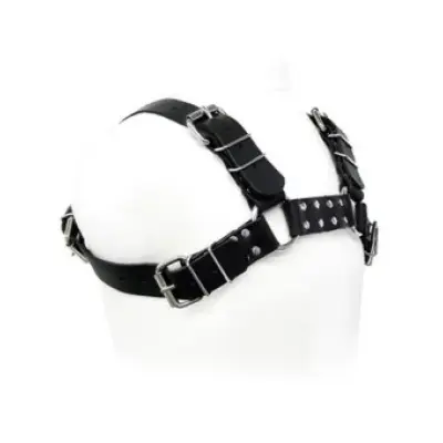 Leather Body Black Bull Dog Harness