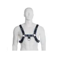 Leather Body Blue And Black Leather Harness Chest Bulldog