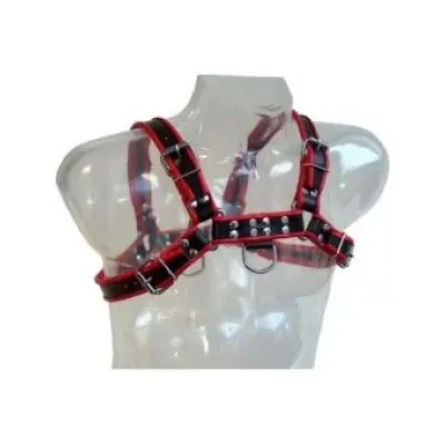 Leather Body Chain Harness Iii Black / Red