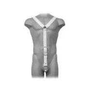 Leather Body Harness Men White