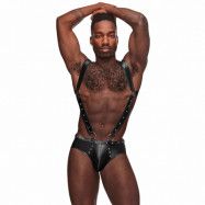 Male Power Fetish Uranus Jock Brief med Sele - Svart - L/XL