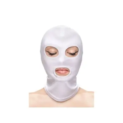 Ns Novelties Fetish & Fashion Eyes And Mouth Hood Nylon White