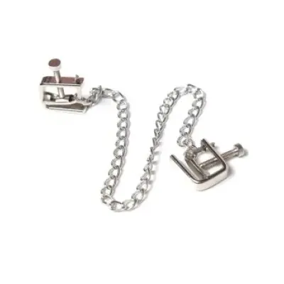 Ohmama Fetish Metal Screw Clamps With Chain