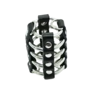 Ohmama Fetish Penis Cage With Metal Rings And Leather Straps
