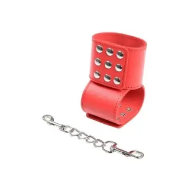 Ohmama Fetish Red Handcuffs With Snap Closure
