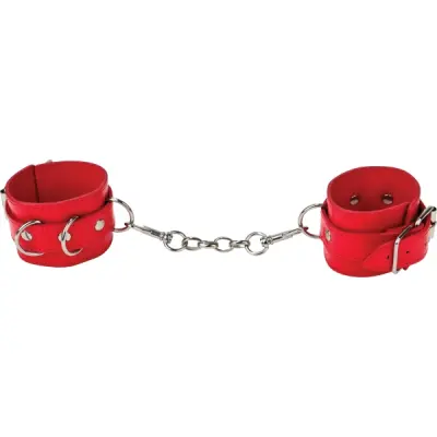 Ouch leather cuffs red
