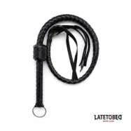 Braided Black Whip - 116cm