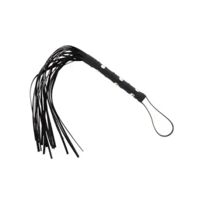 Hidden Desire Short Studded Flogger Whip Black