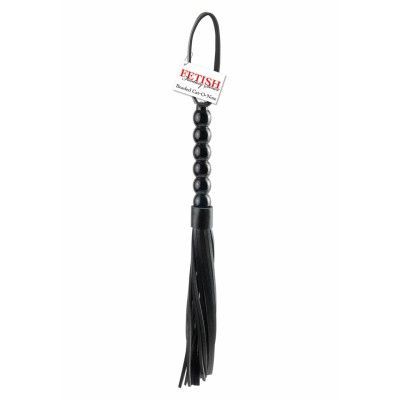 FETISH FANTASY BEADED CAT-O-NINE TAILS BLACK - PISKA