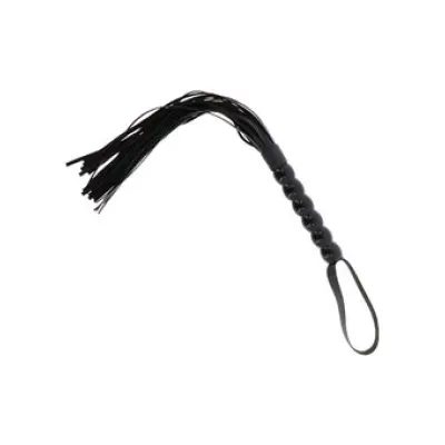 Hidden Desire Long Beaded Flogger Whip Black