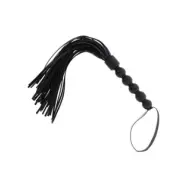 Hidden Desire Short Beaded Flogger Whip Black