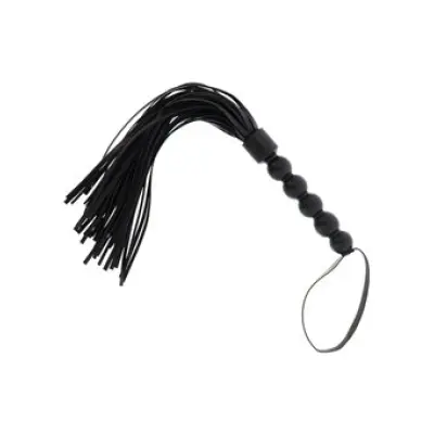 Hidden Desire Short Beaded Flogger Whip Black