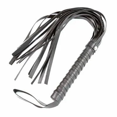 Short Tail Flogger - Bondage Piska 40 cm - Svart