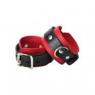 Strict Leather Deluxe Black and Red Locking Cuffs