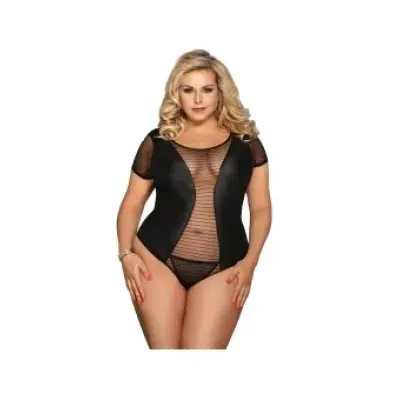 Subblime Queen Plus Fetish Short Sleeve Teddy