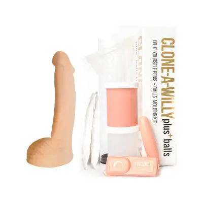 Clone-A-Willy: Vibrerande Penisavgjutning + balls kit, hudfärgad